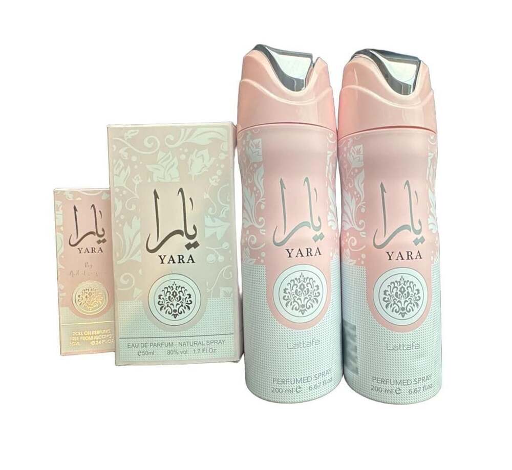 Lattafa Yara Perfumed Body Spray for Women 6.67 Oz and EDP Spray 1.7oz